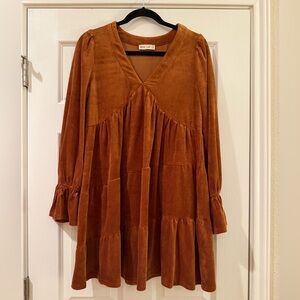 Rust Orange Tiered Dress